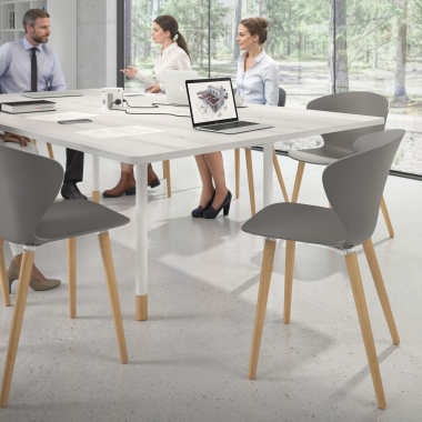 sedia scandinava antracite piedini in legno di plastica braccioli fissi 2