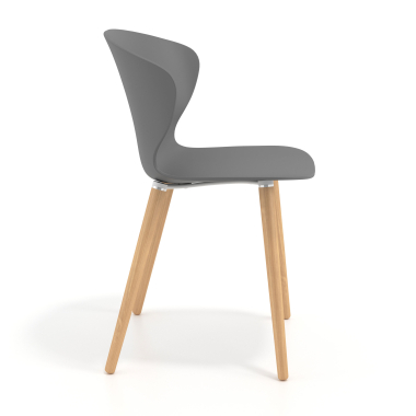 sedia scandinava antracite piedini in legno di plastica braccioli fissi 4