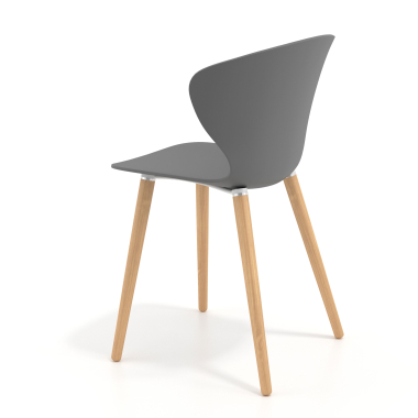 sedia scandinava antracite piedini in legno di plastica braccioli fissi 6
