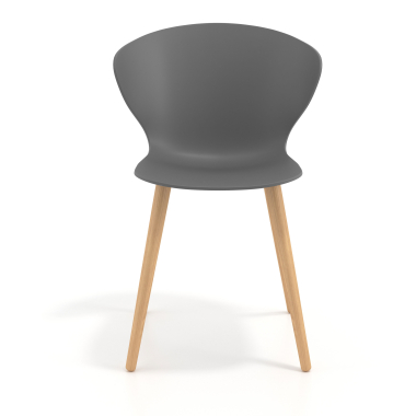 sedia scandinava antracite piedini in legno di plastica braccioli fissi 3
