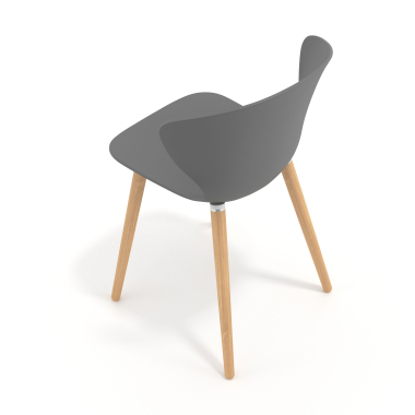 sedia scandinava antracite piedini in legno di plastica braccioli fissi 7