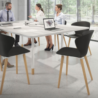 Sedia Scandinava Emily, seduta ergonomica, gambe in legno
