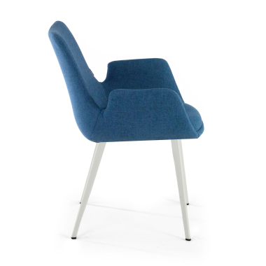 sedia da conferenza blu 4 gambe tessuto braccioli imbottiti 5