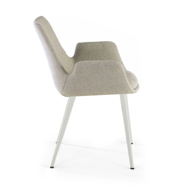 sedia da conferenza bianco grigio 4 gambe tessuto braccioli imbottiti 4