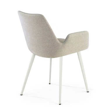 sedia da conferenza bianco grigio 4 gambe tessuto braccioli imbottiti 5