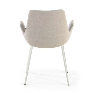 sedia da conferenza bianco grigio 4 gambe tessuto braccioli imbottiti 6