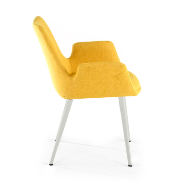 sedia da conferenza giallo 4 gambe tessuto braccioli imbottiti 4