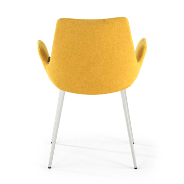 sedia da conferenza giallo 4 gambe tessuto braccioli imbottiti 6