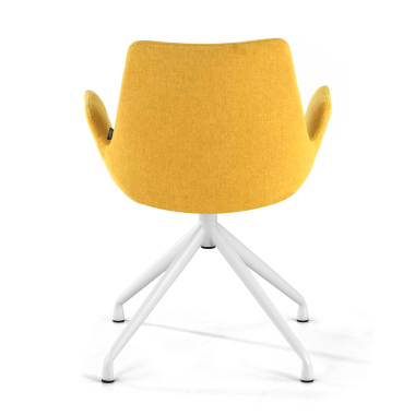 sedia da conferenza bianco giallo girevole tessuto braccioli imbottiti 6