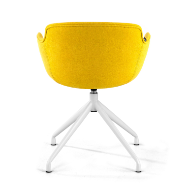 sedia da conferenza bianco giallo base piramide tessuto braccioli imbottiti 5