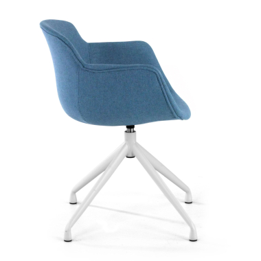 sedia da conferenza bianco blu base piramide tessuto braccioli imbottiti 3