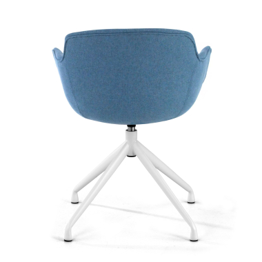 sedia da conferenza bianco blu base piramide tessuto braccioli imbottiti 5