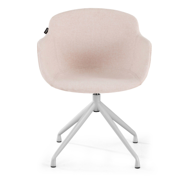 sedia da conferenza bianco beige base piramide tessuto braccioli imbottiti 2