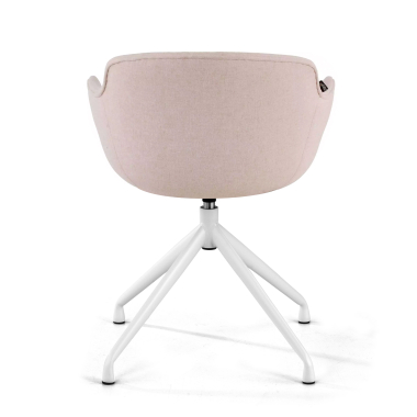 sedia da conferenza bianco beige base piramide tessuto braccioli imbottiti 5