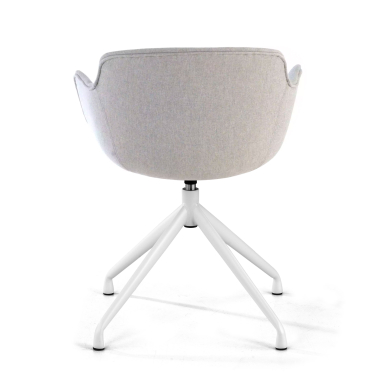 sedia da conferenza bianco grigio base piramide tessuto braccioli imbottiti 5