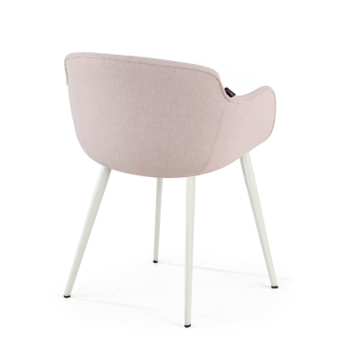 sedia da conferenza bianco beige 4 gambe tessuto braccioli imbottiti 4