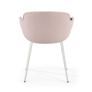 sedia da conferenza bianco beige 4 gambe tessuto braccioli imbottiti 5