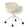 Sedia Riunione Ores, base piramidale, ottime finiture, ecopelle