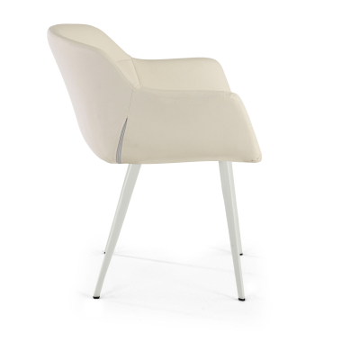 sedia da conferenza bianco bianco 4 gambe ecopelle braccioli imbottiti 4