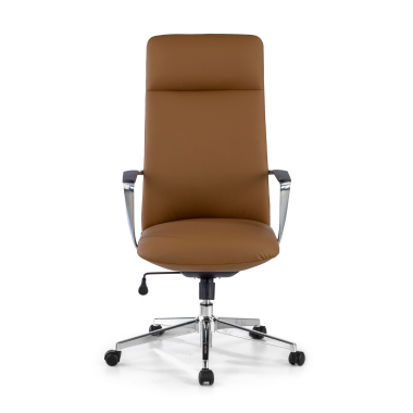 poltrona da ufficio beige schienale alto ecopelle braccioli fissi 3