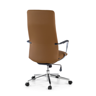 poltrona da ufficio beige schienale alto ecopelle braccioli fissi 5