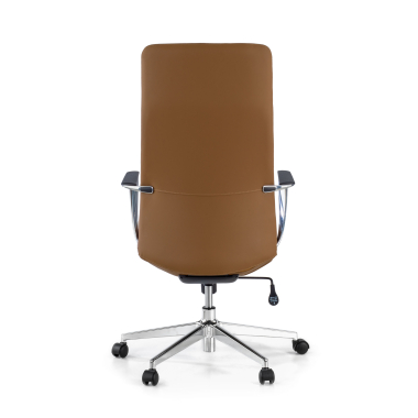 poltrona da ufficio beige schienale alto ecopelle braccioli fissi 6