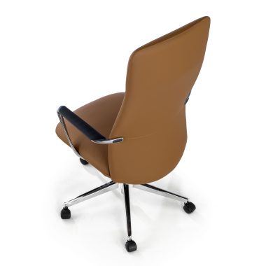 poltrona da ufficio beige schienale alto ecopelle braccioli fissi 7