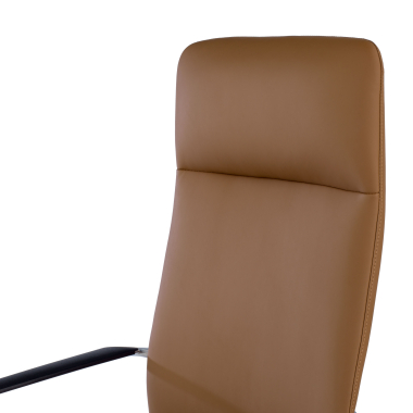 poltrona da ufficio beige schienale alto ecopelle braccioli fissi 8