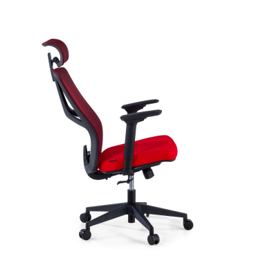 sedia ergonomica rosso quick rete transpirante braccioli regolabili 3d supporto lombare poggiatesta 5
