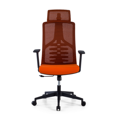 sedia ergonomica arancione quick rete transpirante braccioli regolabili 3d supporto lombare poggiatesta 3