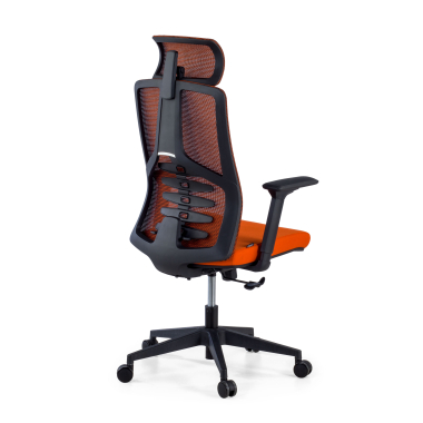 sedia ergonomica arancione quick rete transpirante braccioli regolabili 3d supporto lombare poggiatesta 6