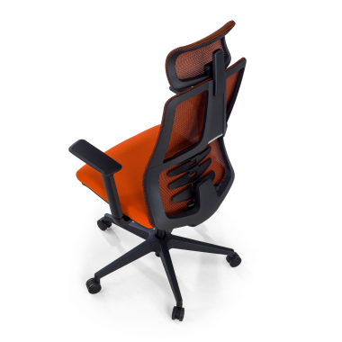 sedia ergonomica arancione quick rete transpirante braccioli regolabili 3d supporto lombare poggiatesta 8