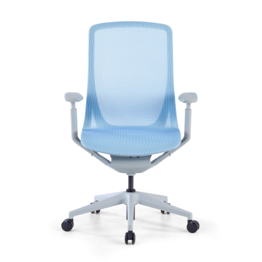 sedia ufficio di design bianco blu kinet rete transpirante braccioli regolabili 3d 3