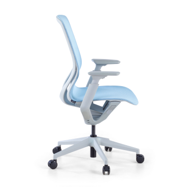 sedia ufficio di design bianco blu kinet rete transpirante braccioli regolabili 3d 4