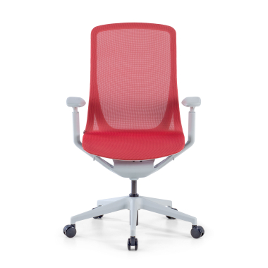 sedia ufficio di design bianco rosso kinet rete transpirante braccioli regolabili 3d 3