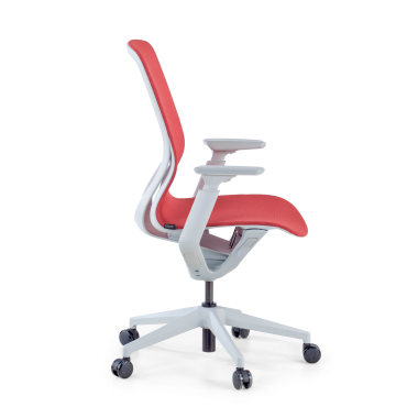 sedia ufficio di design bianco rosso kinet rete transpirante braccioli regolabili 3d 4