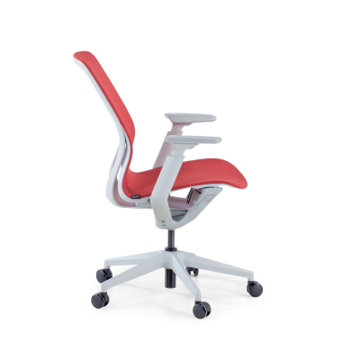 sedia ufficio di design bianco rosso kinet rete transpirante braccioli regolabili 3d 5