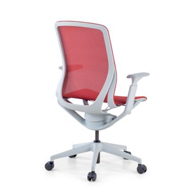 sedia ufficio di design bianco rosso kinet rete transpirante braccioli regolabili 3d 6