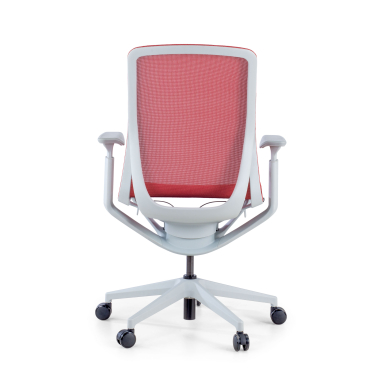 sedia ufficio di design bianco rosso kinet rete transpirante braccioli regolabili 3d 7