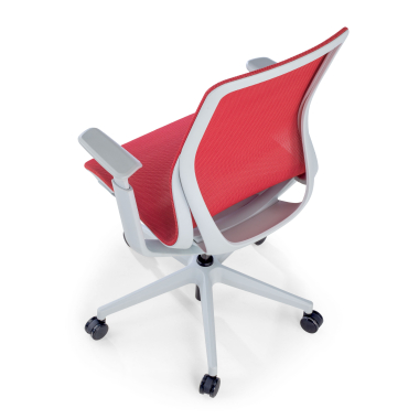 sedia ufficio di design bianco rosso kinet rete transpirante braccioli regolabili 3d 8