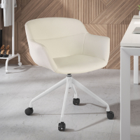 Sedia Girevole Ores, con ruote, Design Moderno, Pelle
