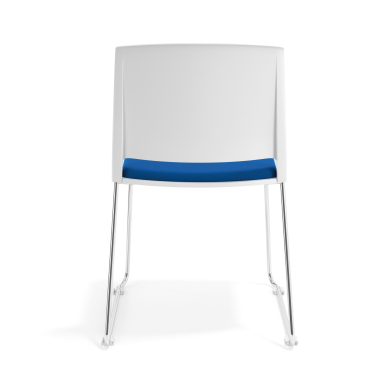 sedia da conferenza blu senza bracci rivestita tessuto senza braccioli 5