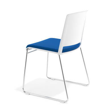 sedia da conferenza blu senza bracci rivestita tessuto senza braccioli 6