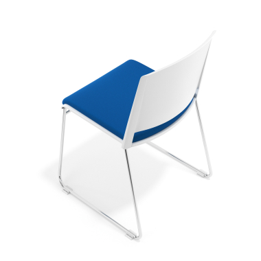 sedia da conferenza blu senza bracci rivestita tessuto senza braccioli 7
