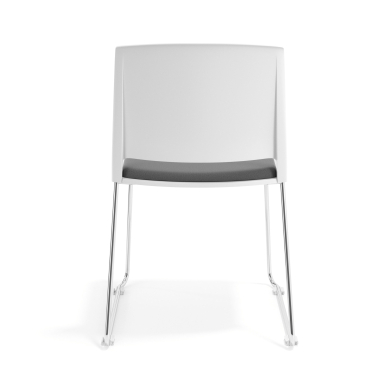 sedia da conferenza bianco grigio senza bracci rivestita tessuto senza braccioli 4