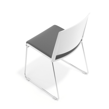 sedia da conferenza bianco grigio senza bracci rivestita tessuto senza braccioli 7