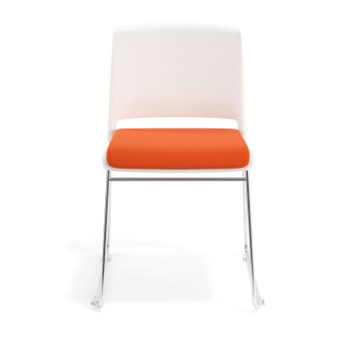 sedia da conferenza bianco arancione senza bracci rivestita tessuto senza braccioli 6