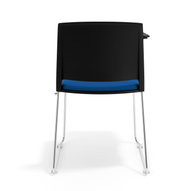sedia con ribaltina nero blu con pala di scrittura rivestita tessuto senza braccioli 4