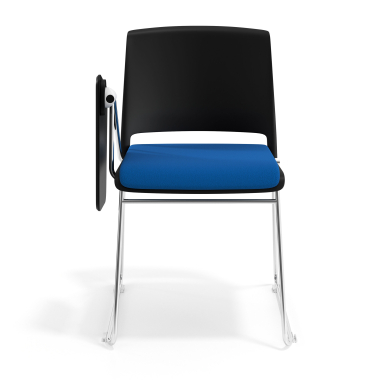 sedia con ribaltina nero blu con pala di scrittura rivestita tessuto senza braccioli 6