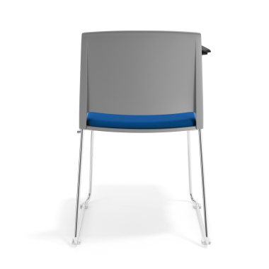 sedia con ribaltina grigio blu con pala di scrittura rivestita tessuto senza braccioli 4
